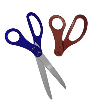 25 inch Blue Ribbon Cutting Scissors With Changeable Red Handles